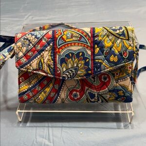 Quilted Paisley Crossbody Clutch - Multicolor